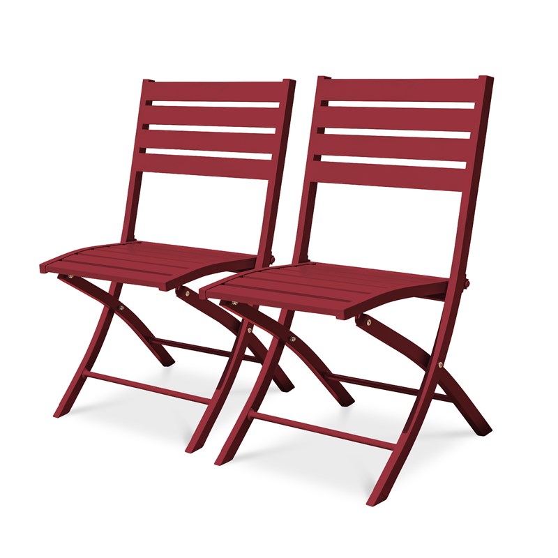 Lot de 2 chaises de jardin en aluminium