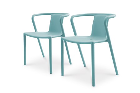 Lot de 2 fauteuils de jardin empilables en polypropylène