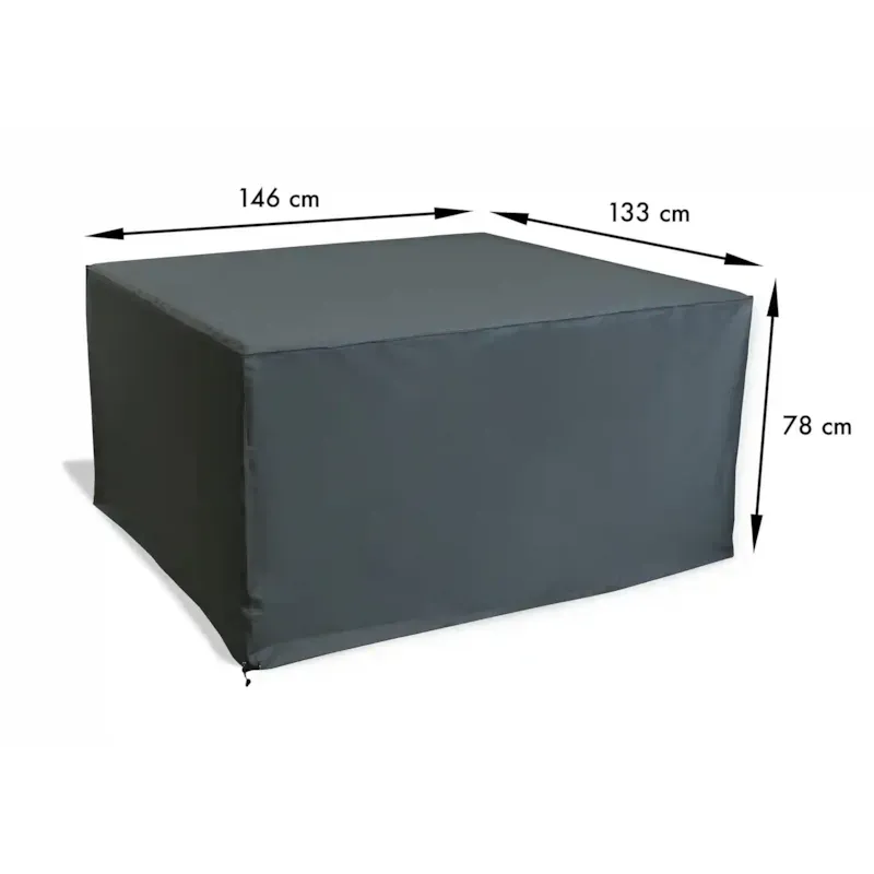Housse de protection pour table de jardin en polyester - gris ciment