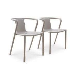 Lot de 2 fauteuils de jardin empilables en polypropylène