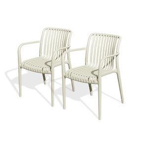 Lot de 2 fauteuils de jardin empilables en polypropylène