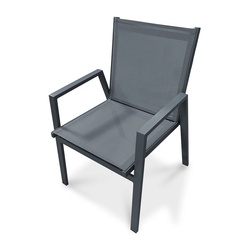 Dcb Garden - Fauteuil de jardin empilable en aluminium