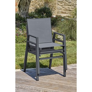 Fauteuil de jardin empilable en aluminium
