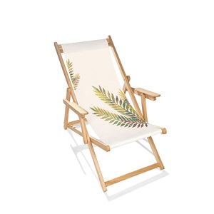 Chilienne de jardin en bois d'eucalyptus avec motif feuille