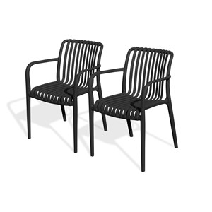 Lot de 2 fauteuils de jardin empilables en polypropylène