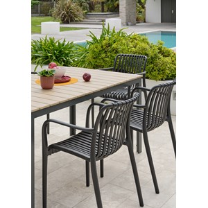 Ensemble repas de jardin 6 places en aluminium