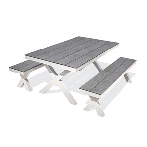 Table de jardin en aluminium et plateau hpl
