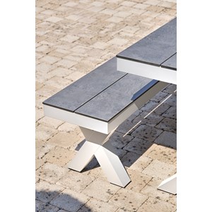 Table de jardin en aluminium et plateau hpl