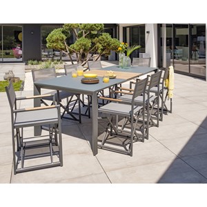 Ensemble repas de jardin 8 places en aluminium