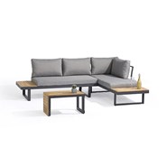 Salon de jardin 4 places en bois d'acacia et aluminium