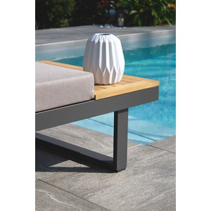 Salon de jardin 4 places en bois d'acacia et aluminium