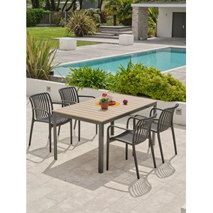 Ensemble repas de jardin 4 places en aluminium