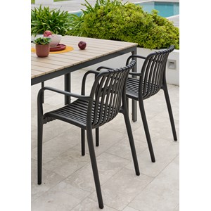 Ensemble repas de jardin 4 places en aluminium