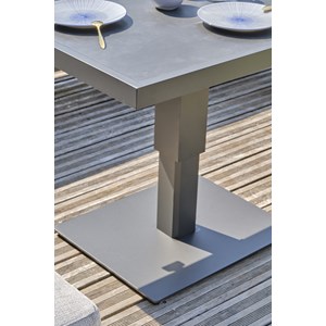 Ensemble repas de jardin 7 pl alu plateau céramique sur verre