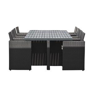 Ensemble repas encastrable 8 places résine tresséee