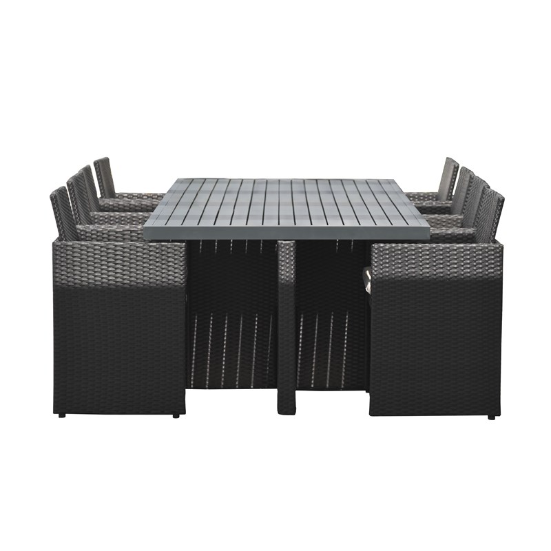 Ensemble repas encastrable 8 places résine tresséee