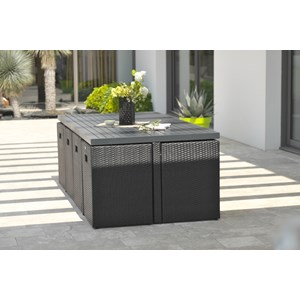 Ensemble table et fauteuils de jardin pvc-8-alu