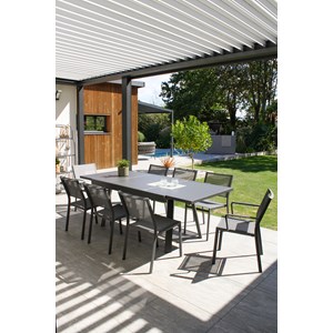 Ensemble repas de jardin 8 places en aluminium
