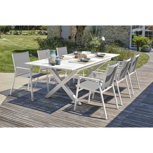 Ensemble repas de jardin 6 places en aluminium