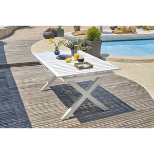 Ensemble repas de jardin 6 places en aluminium