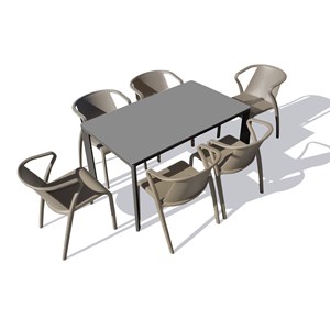 Ensemble repas de jardin 6 places en aluminium laqué