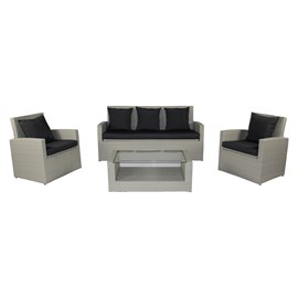 Salon bas de jardin pvc-confort