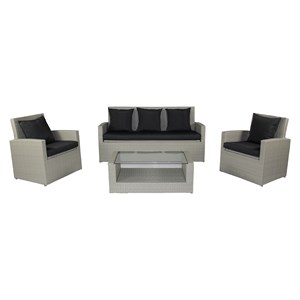 Salon bas de jardin pvc-confort