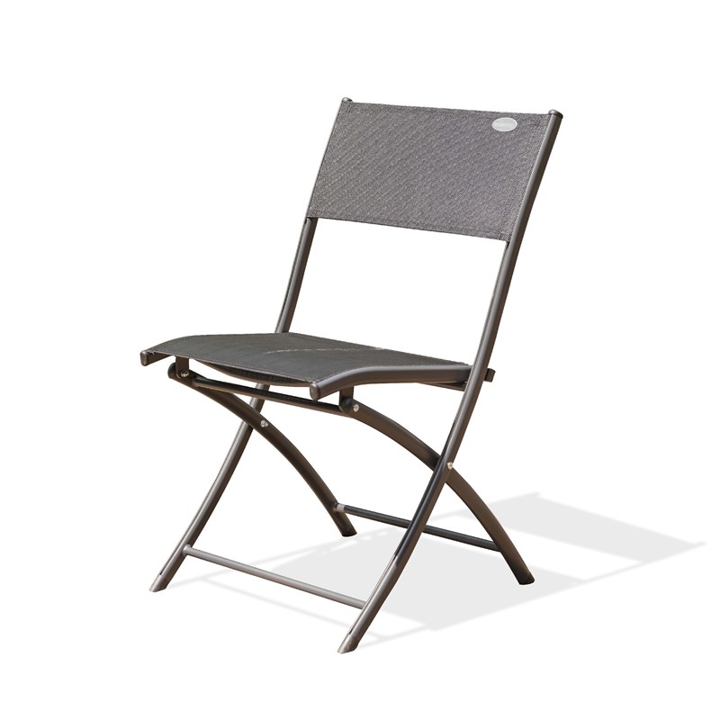 Chaise de jardin pliante en aluminium et toile plastifiéee