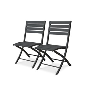 Lot de 2 chaises de jardin en aluminium