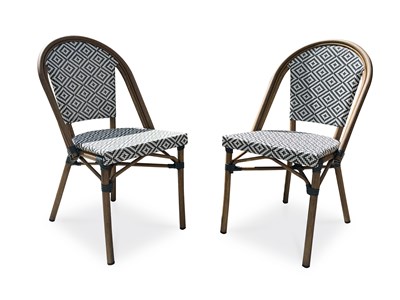 Lot de 2 fauteuils de jardin empilables en aluminium