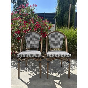 Lot de 2 fauteuils de jardin empilables en aluminium