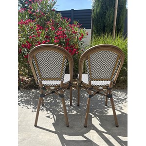 Lot de 2 fauteuils de jardin empilables en aluminium