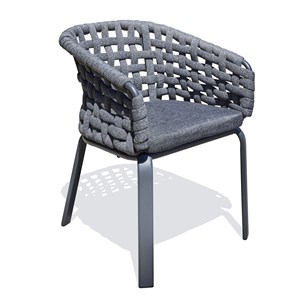 Fauteuil de jardin en corde tissée et aluminium