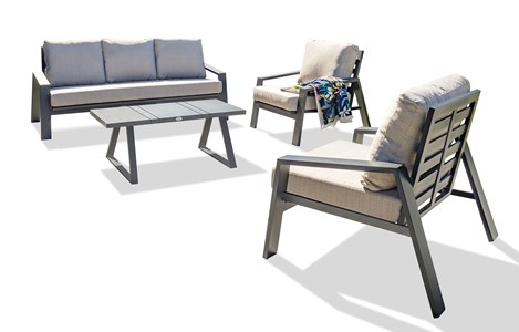 Salon de jardin 5 places en aluminium