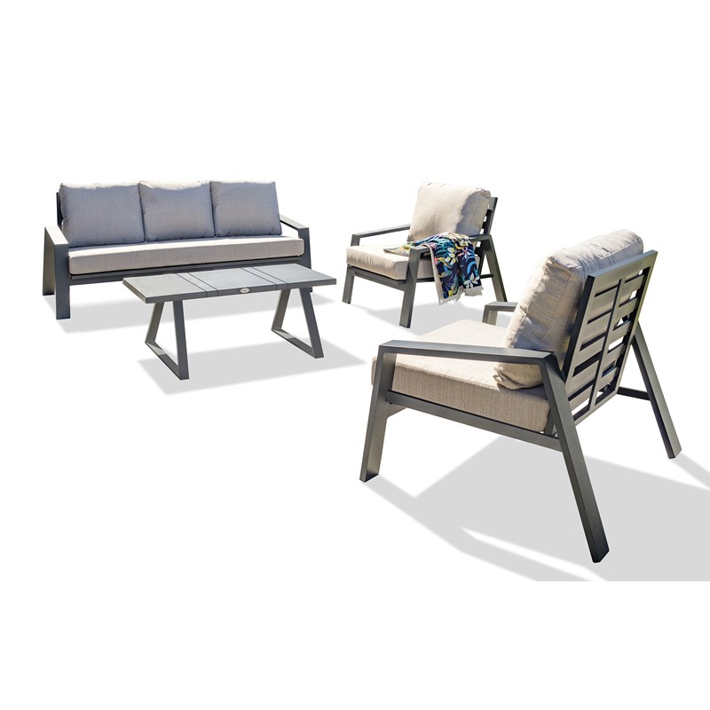 Salon de jardin 5 places en aluminium