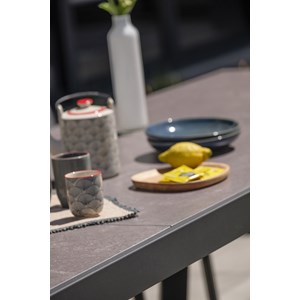 Ensemble repas de jardin 10 places en céramique sur verre