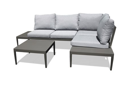 Salon de jardin d'angle 4 places en aluminium