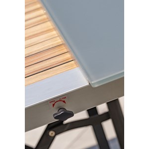 Table de jardin avec rallonge en hpl effet bois