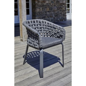 Ensemble repas de jardin 6 pl en alu plateau céramique sur verre