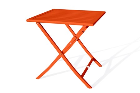 Table de jardin pliante en aluminium orange