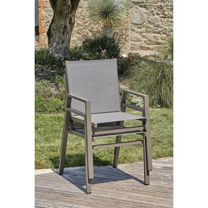 Fauteuil de jardin empilable en aluminium