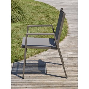 Fauteuil de jardin empilable en aluminium quartz