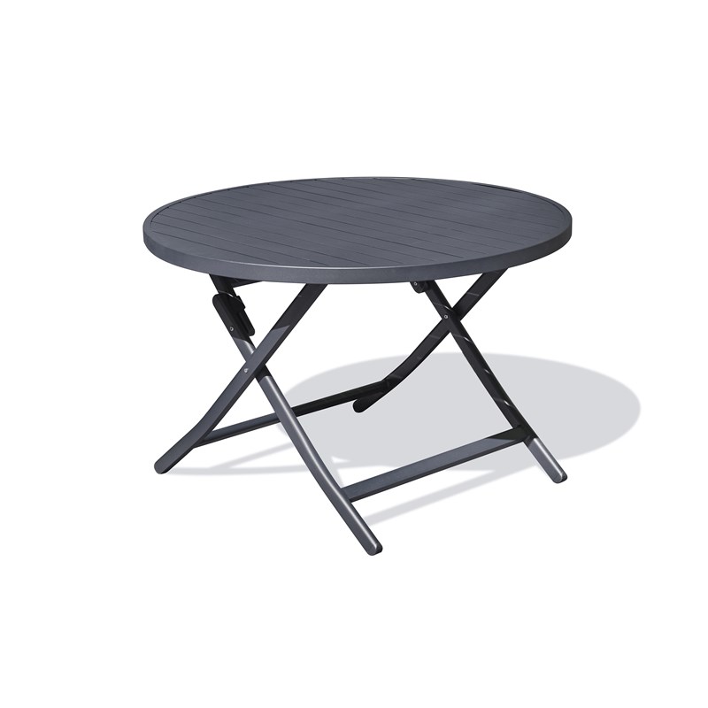 Table de jardin ronde pliante en aluminium