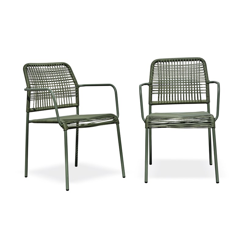 Dcb Garden - Lot composé de 2 fauteuils de jardin en corde et acier