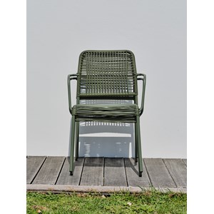 Lot composé de 2 fauteuils de jardin en corde et acier