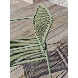 Lot composé de 2 fauteuils de jardin en corde et acier