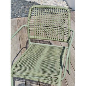 Lot composé de 2 fauteuils de jardin en corde et acier