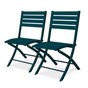 Lot de 2 chaises de jardin en aluminium