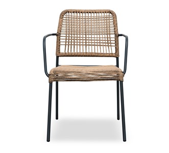 Fauteuil de jardin empilable en corde et acier