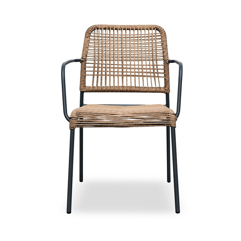 Dcb Garden - Fauteuil de jardin empilable en corde et acier